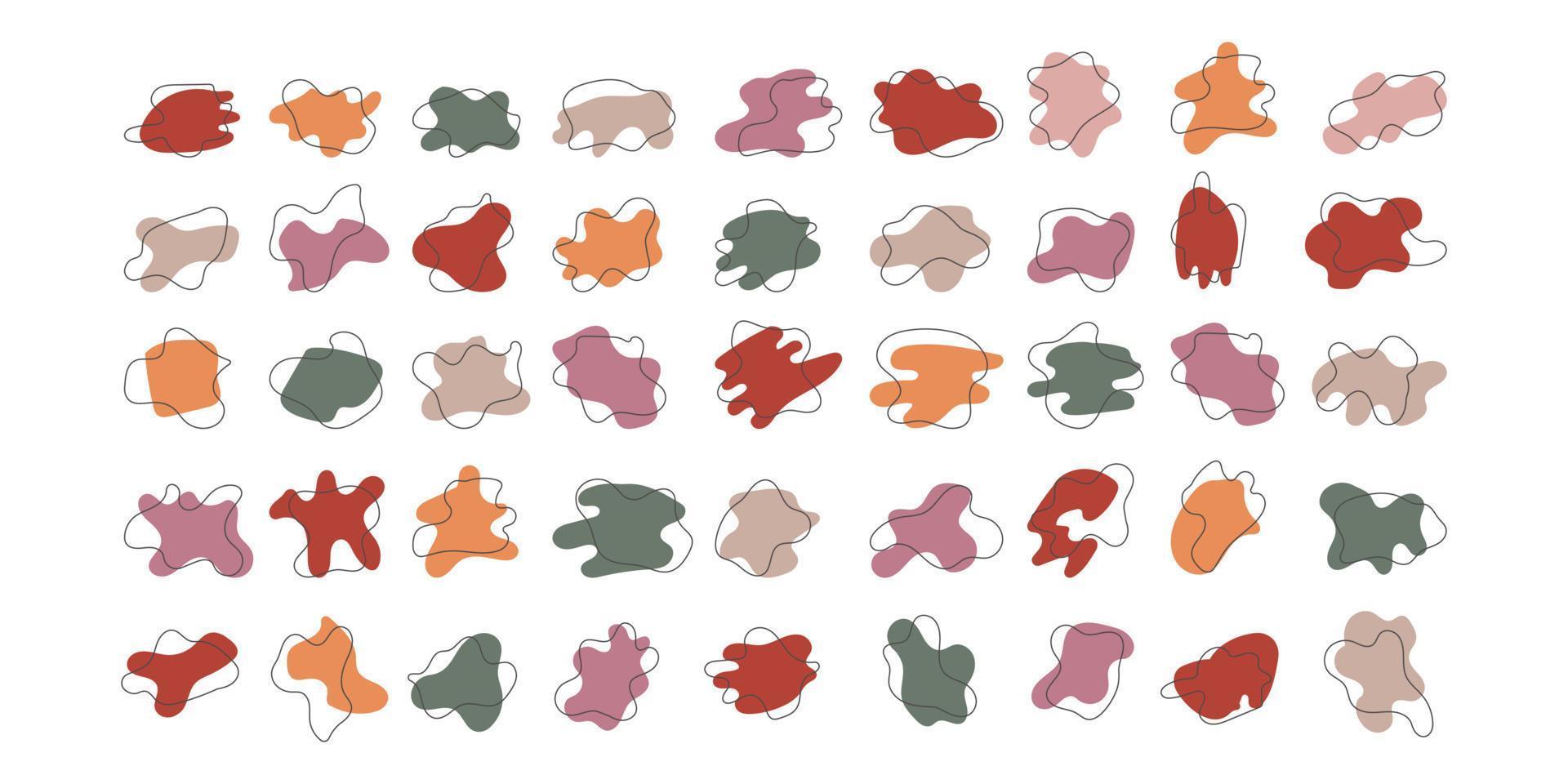 Abstract blob with dot line vector