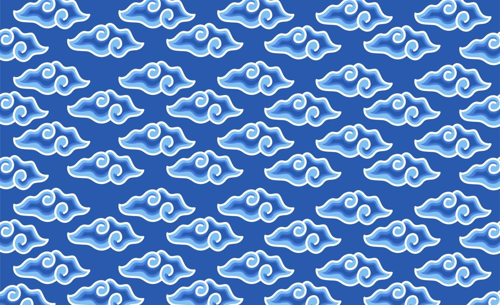 Batik Mega Mendung Blue Paattern vector