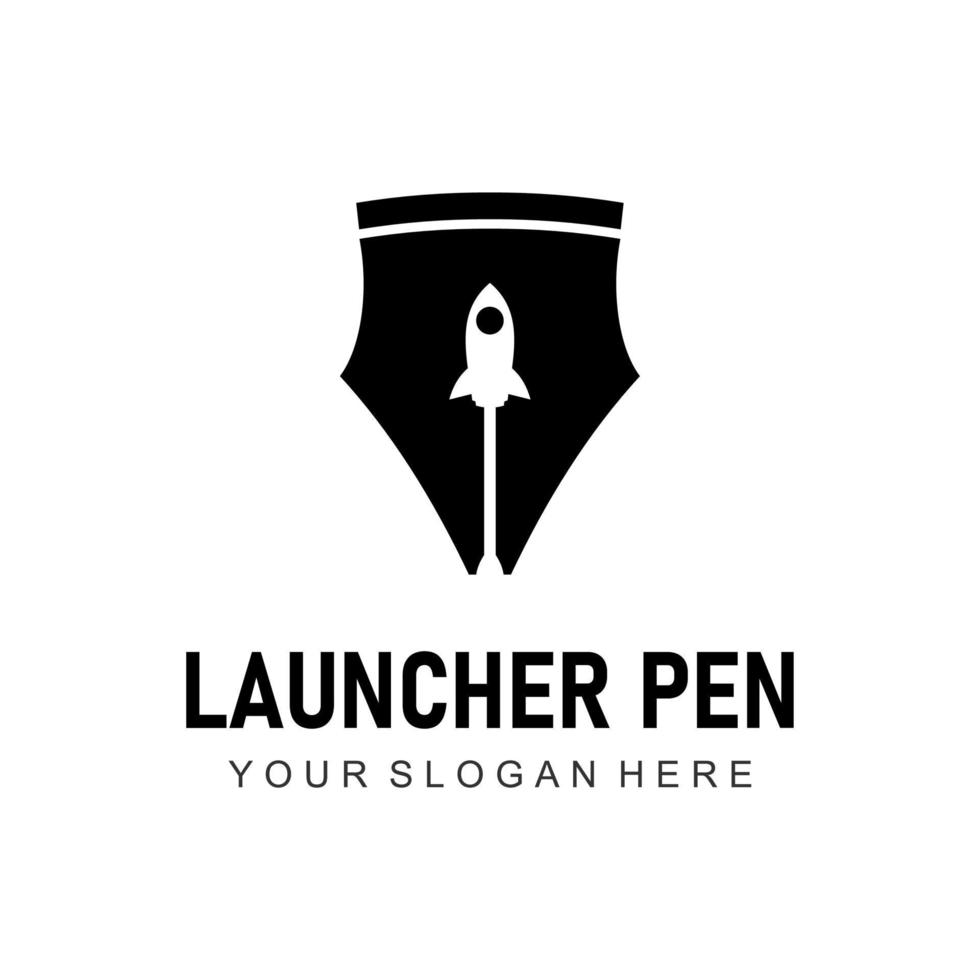 pen rocket launcher  logo vector