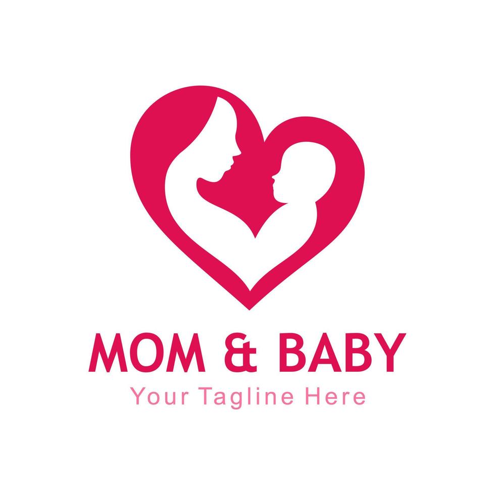 mom and baby logo vector