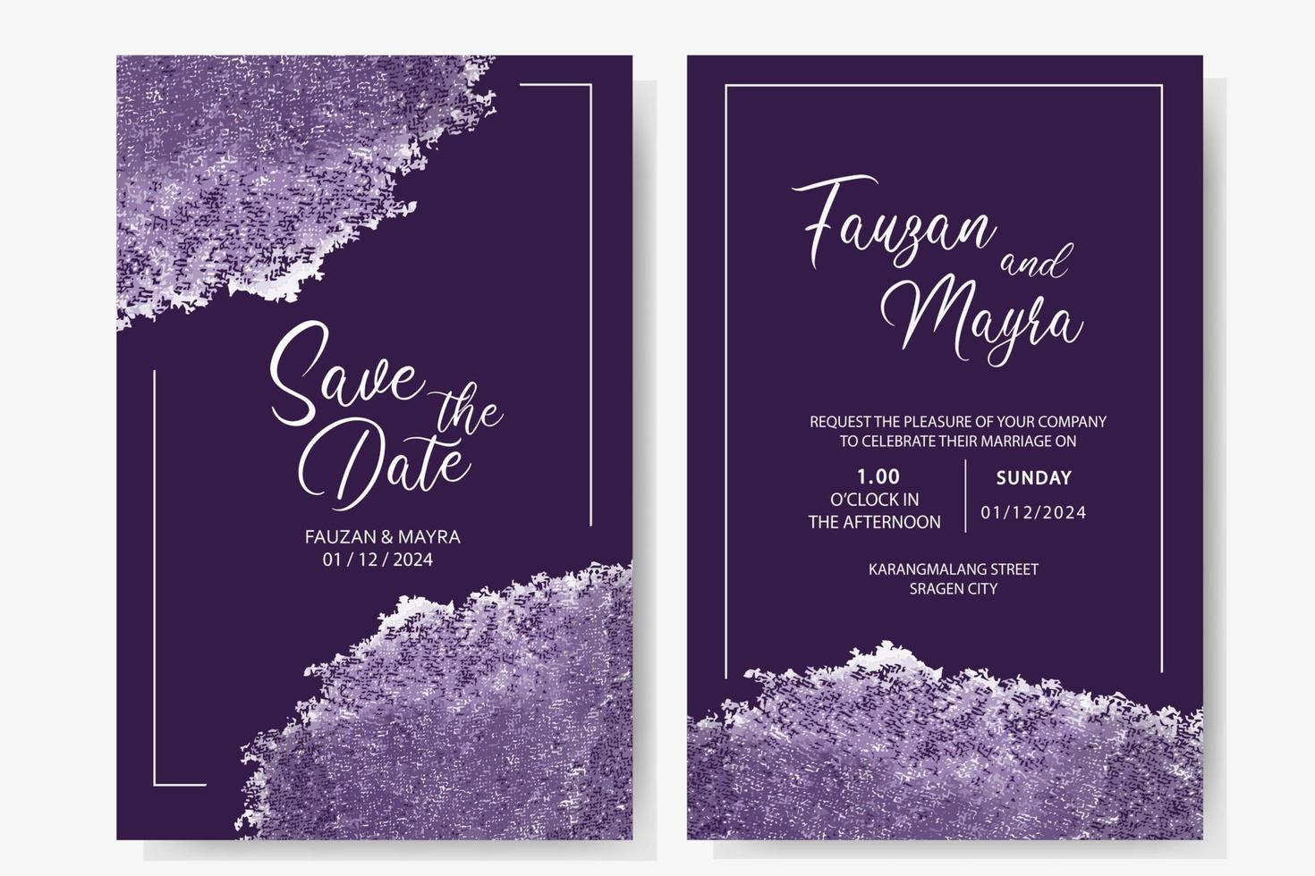 Elegant  wedding invitation template vector