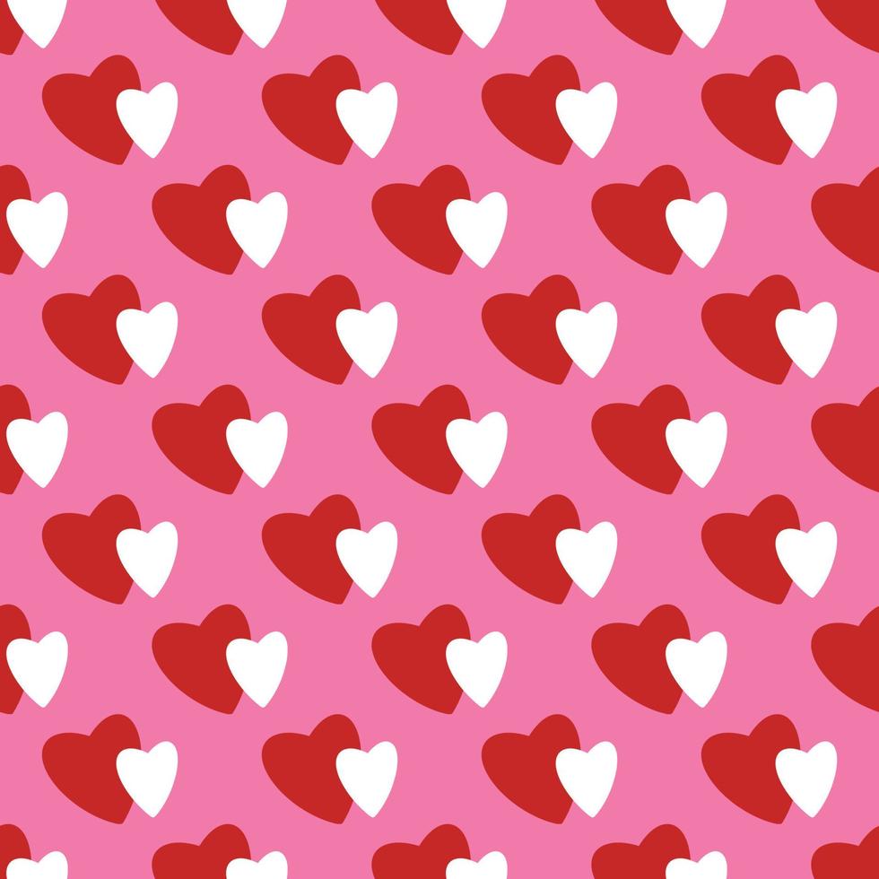 Simple hearts loves seamless pattern. Valentines day background. Flat  design endless chaotic texture made of tiny heart silhouettes. Shades of  red. Read hearts at pink background 11219344 Vector Art at Vecteezy