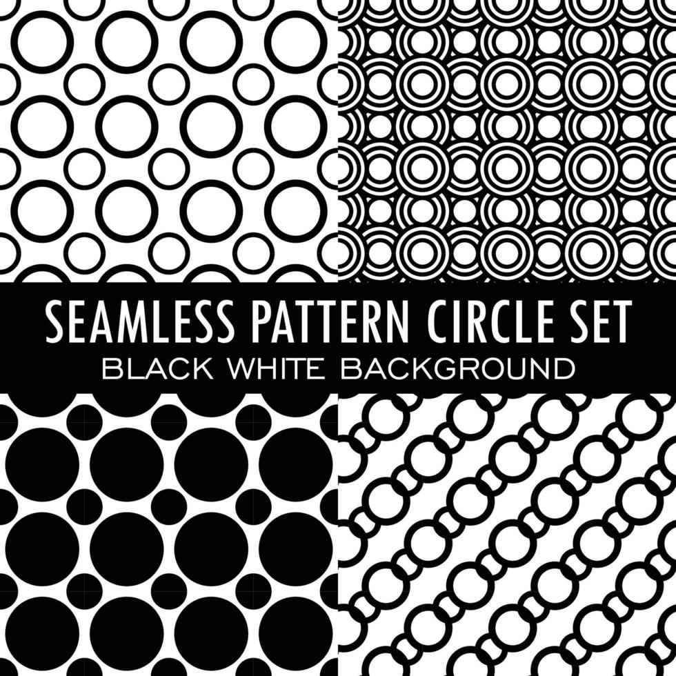 Seamless pattern with overlapping circles. Vector art. Circle seamless pattern collection