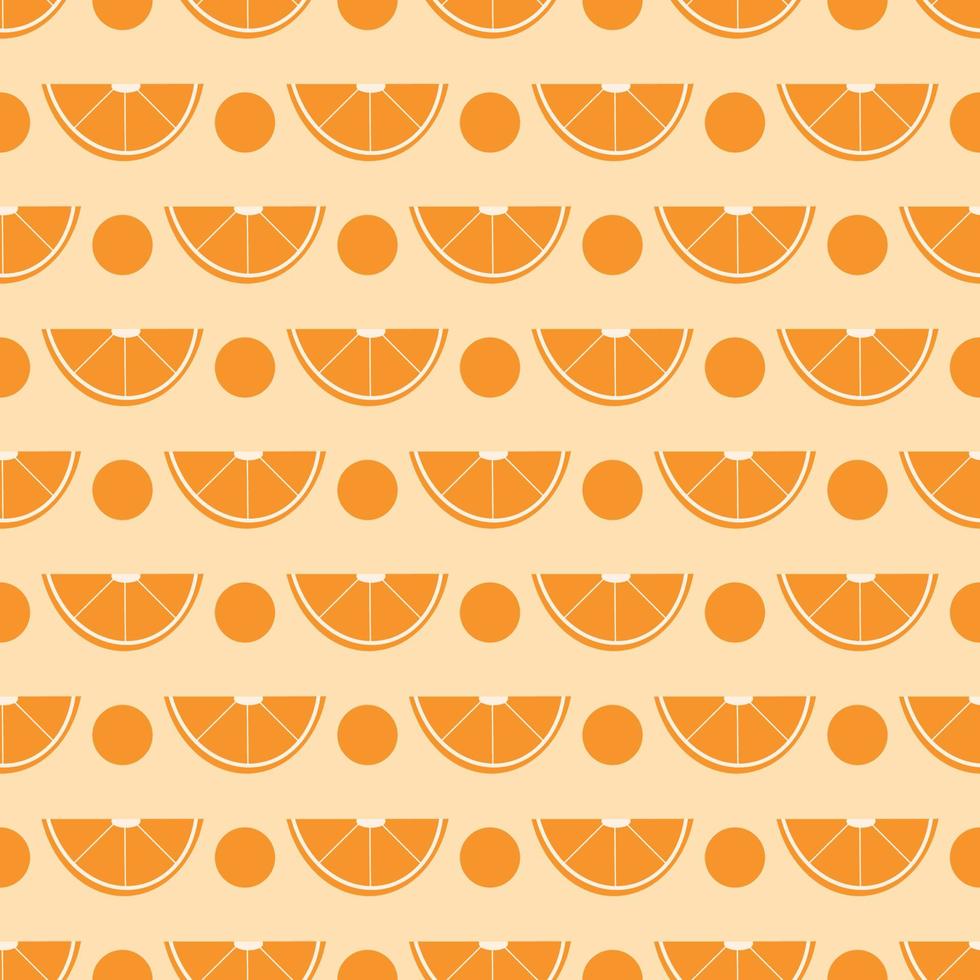 Fresh organic orange seamless pattern. Cute healthy fruit and high vitamin C background vector