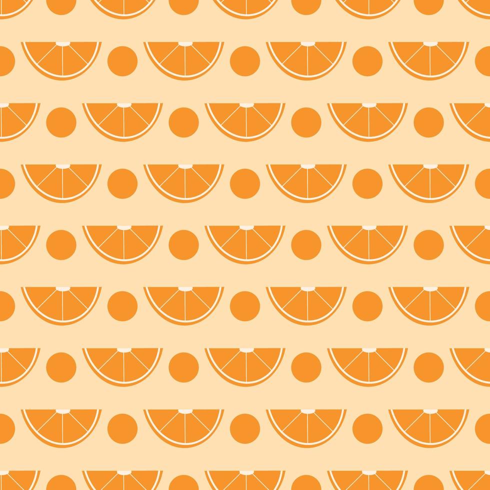 Fresh organic orange seamless pattern. Cute healthy fruit and high vitamin C background vector