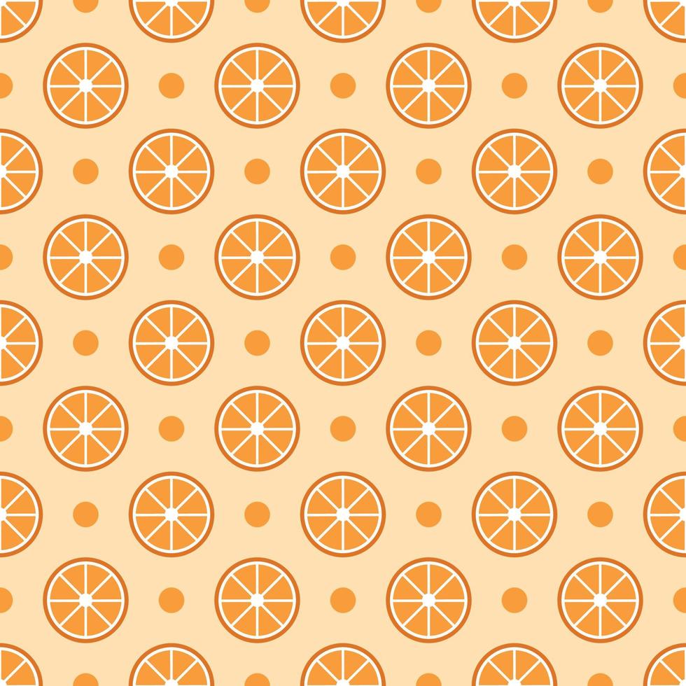 Fresh organic orange seamless pattern. Cute healthy fruit and high vitamin C background vector