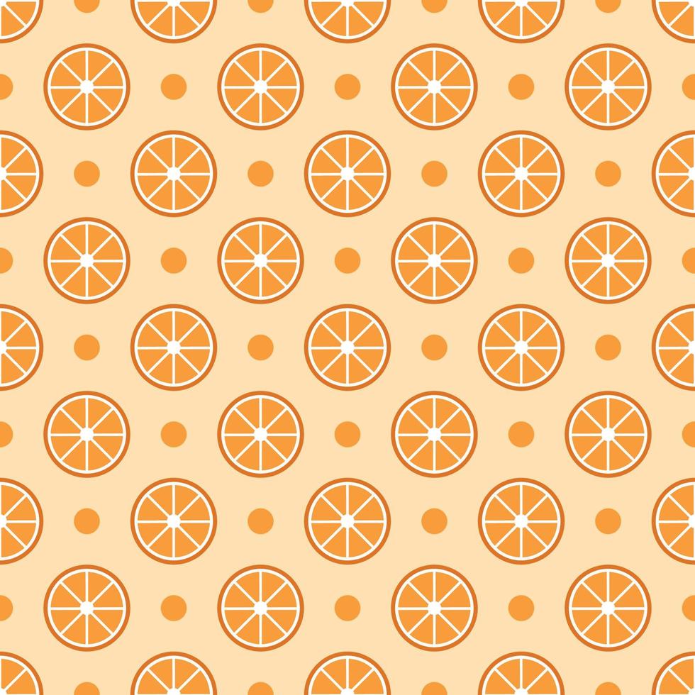 Fresh organic orange seamless pattern. Cute healthy fruit and high vitamin C background vector