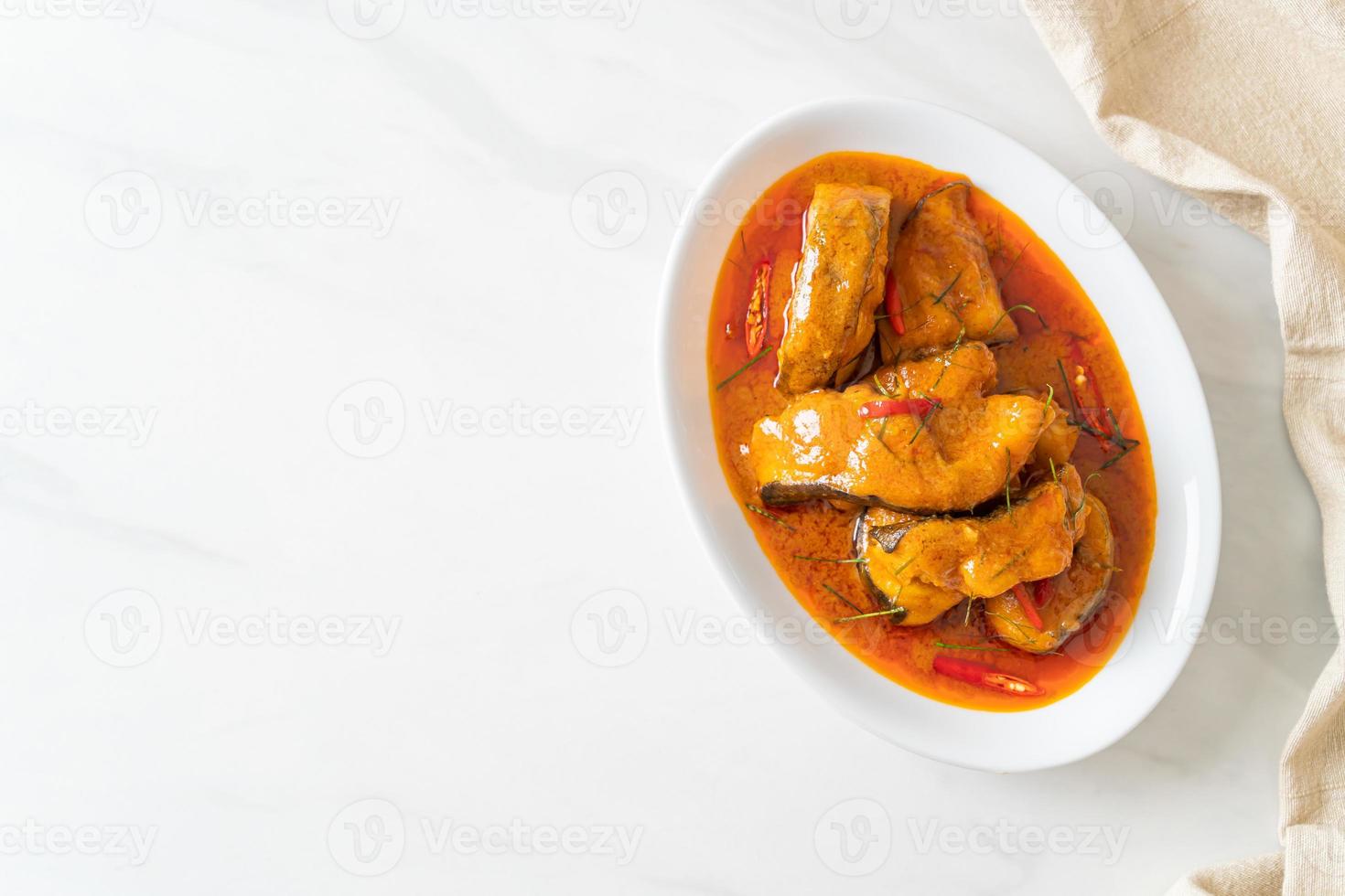 Redtail Catfish Fish in Dried Red Curry Sauce that called Choo Chee photo