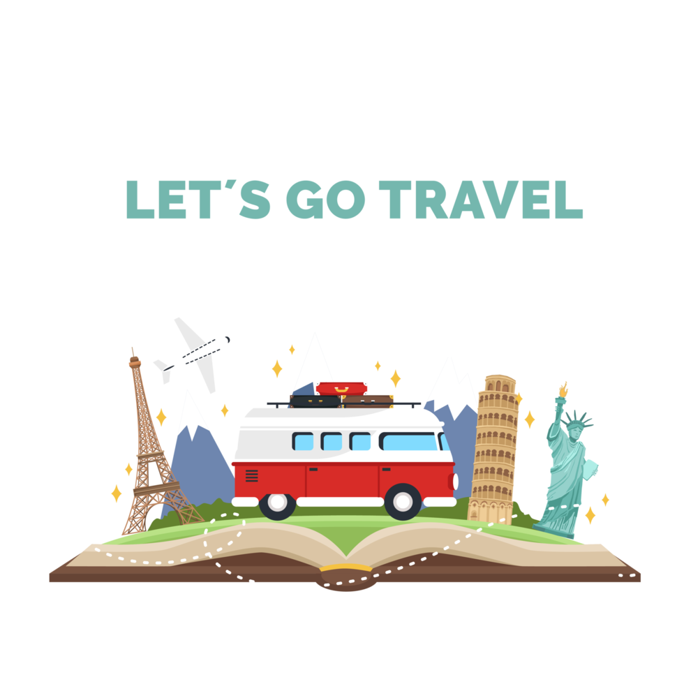 travelling vacation design illustration png