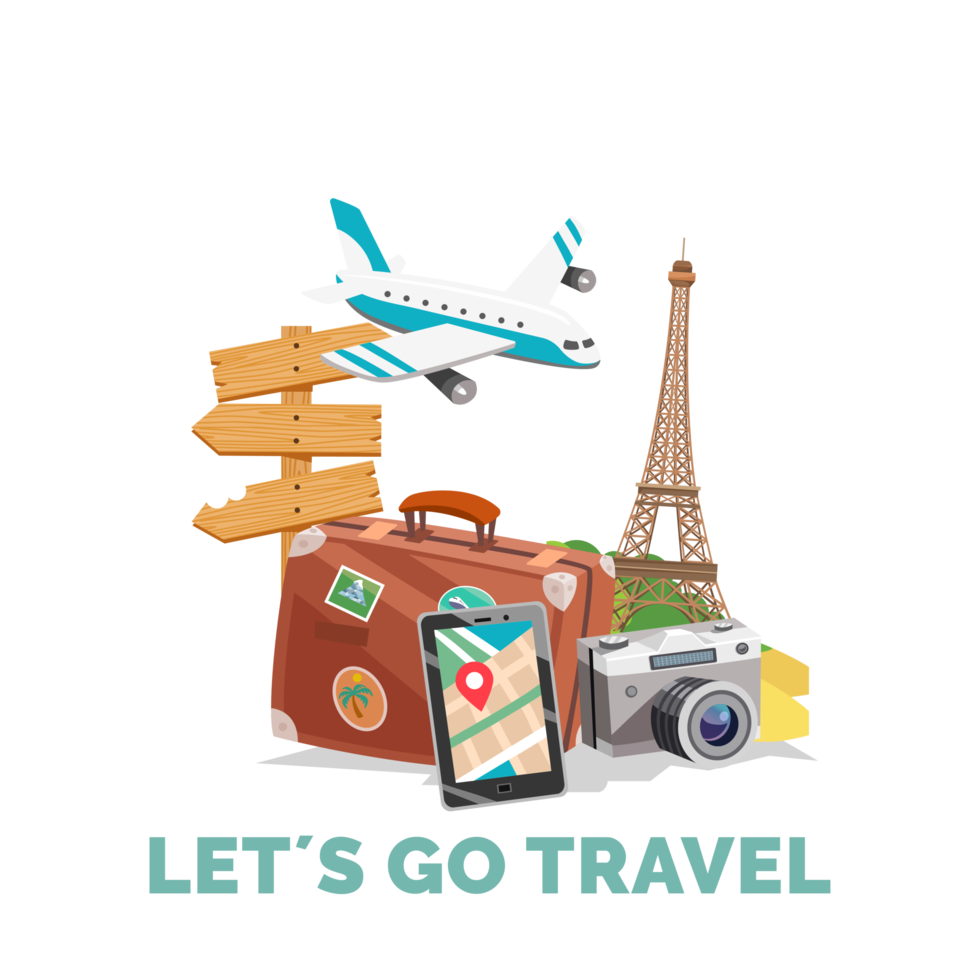 travelling vacation design illustration png