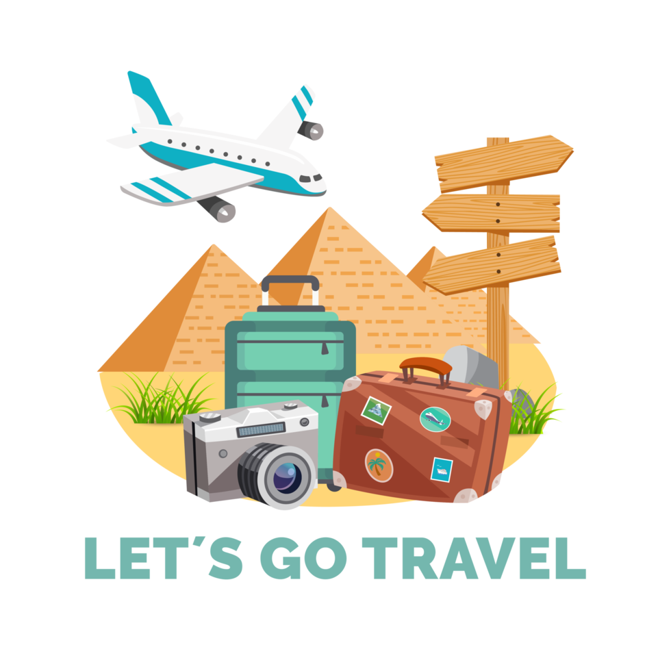 travelling vacation design illustration png