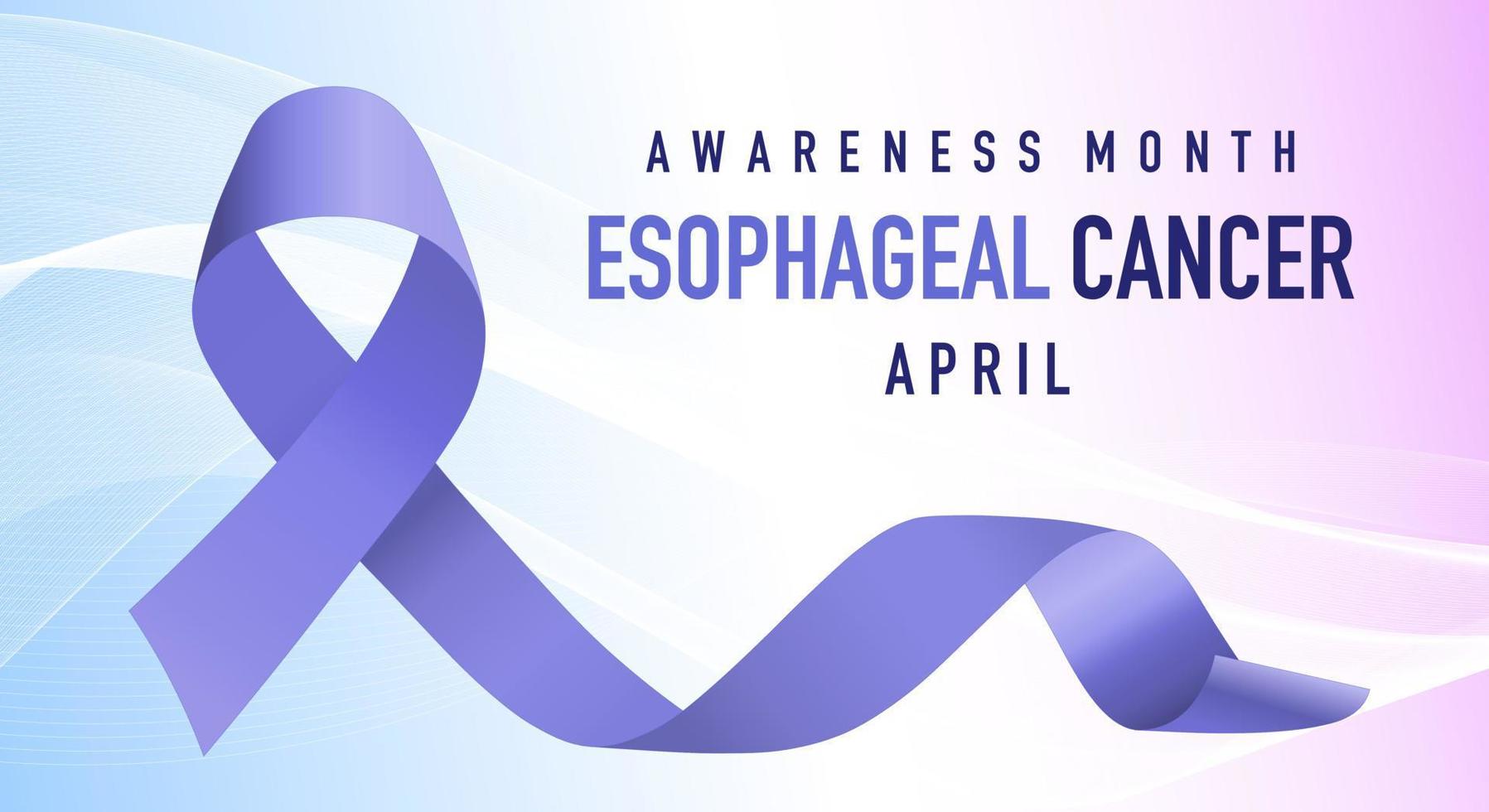 Esophageal Cancer Awareness Calligraphy Poster Design. Realistic Periwinkle Ribbon. April is Cancer Awareness Month. vector