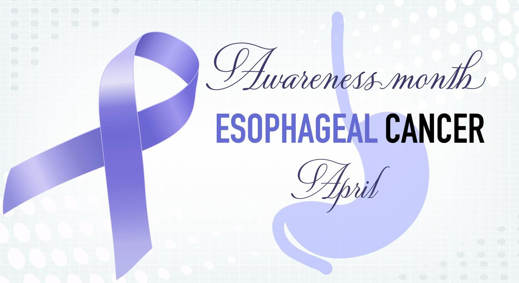 Esophageal Cancer Awareness Calligraphy Poster Design. Realistic Periwinkle Ribbon. April is Cancer Awareness Month. vector