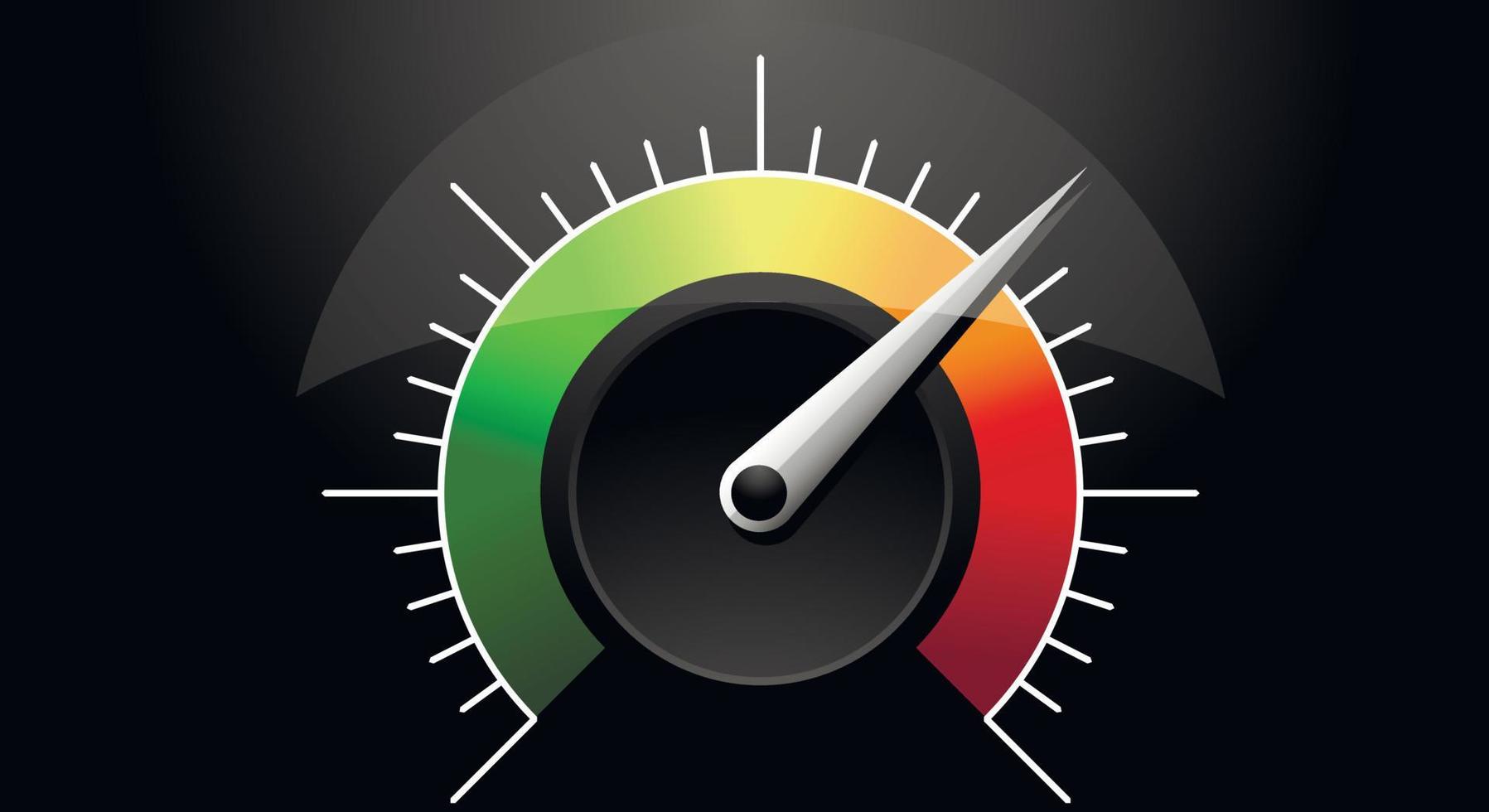 Green to red color indicator, high energy, fuel, gas or petrol risk sensor on black background. Copy space. Vector illustration