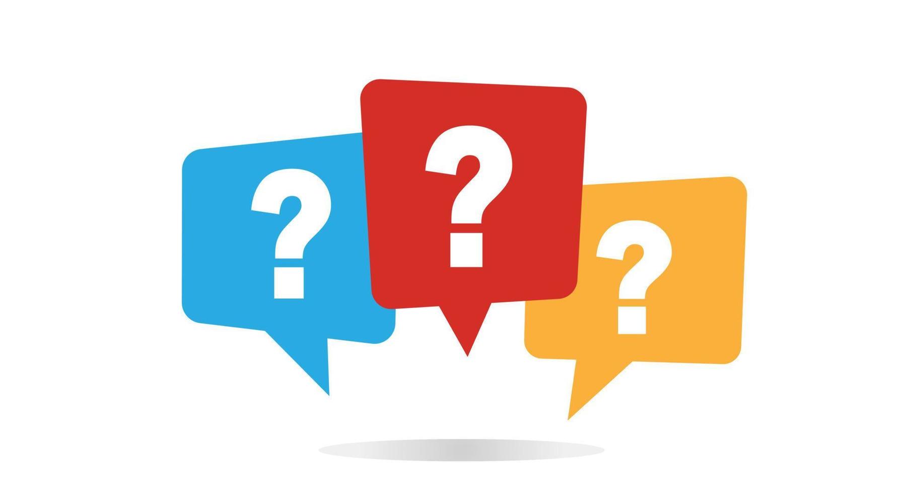 Message box with question mark icon. Vector on isolated white background . Vector illustration