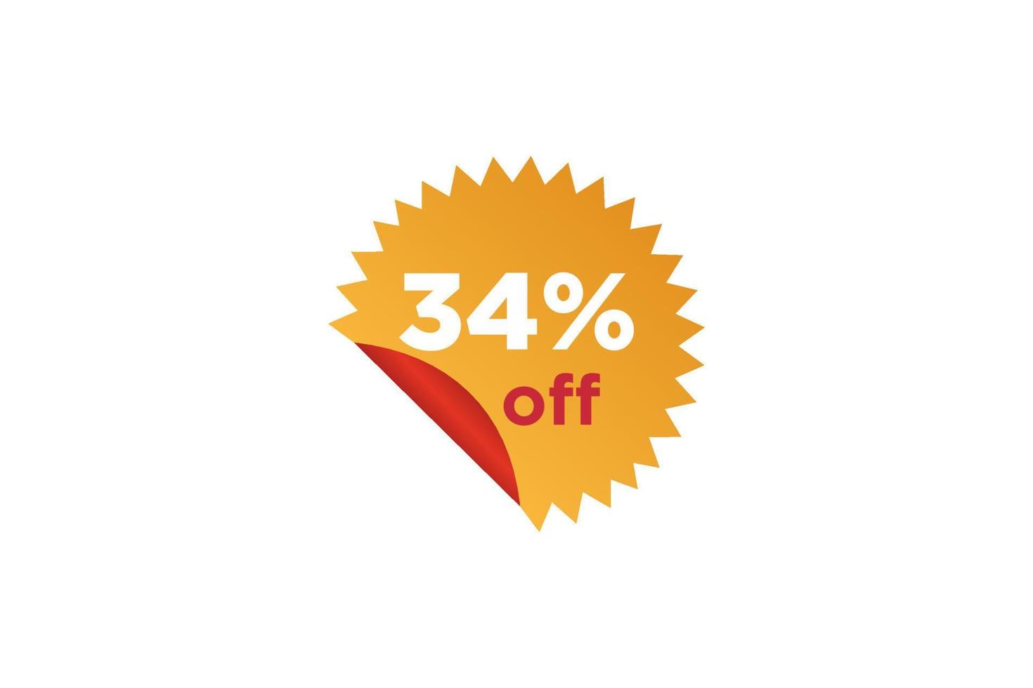 34 discount, Sales Vector badges for Labels, , Stickers, Banners, Tags, Web Stickers, New offer. Discount origami sign banner.
