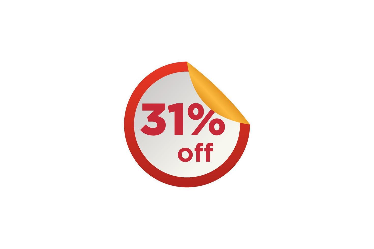 31 discount, Sales Vector badges for Labels, , Stickers, Banners, Tags, Web Stickers, New offer. Discount origami sign banner.