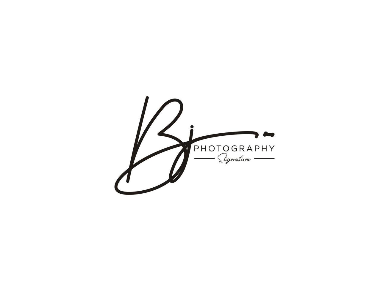 vector de plantilla de logotipo de firma de letra bj