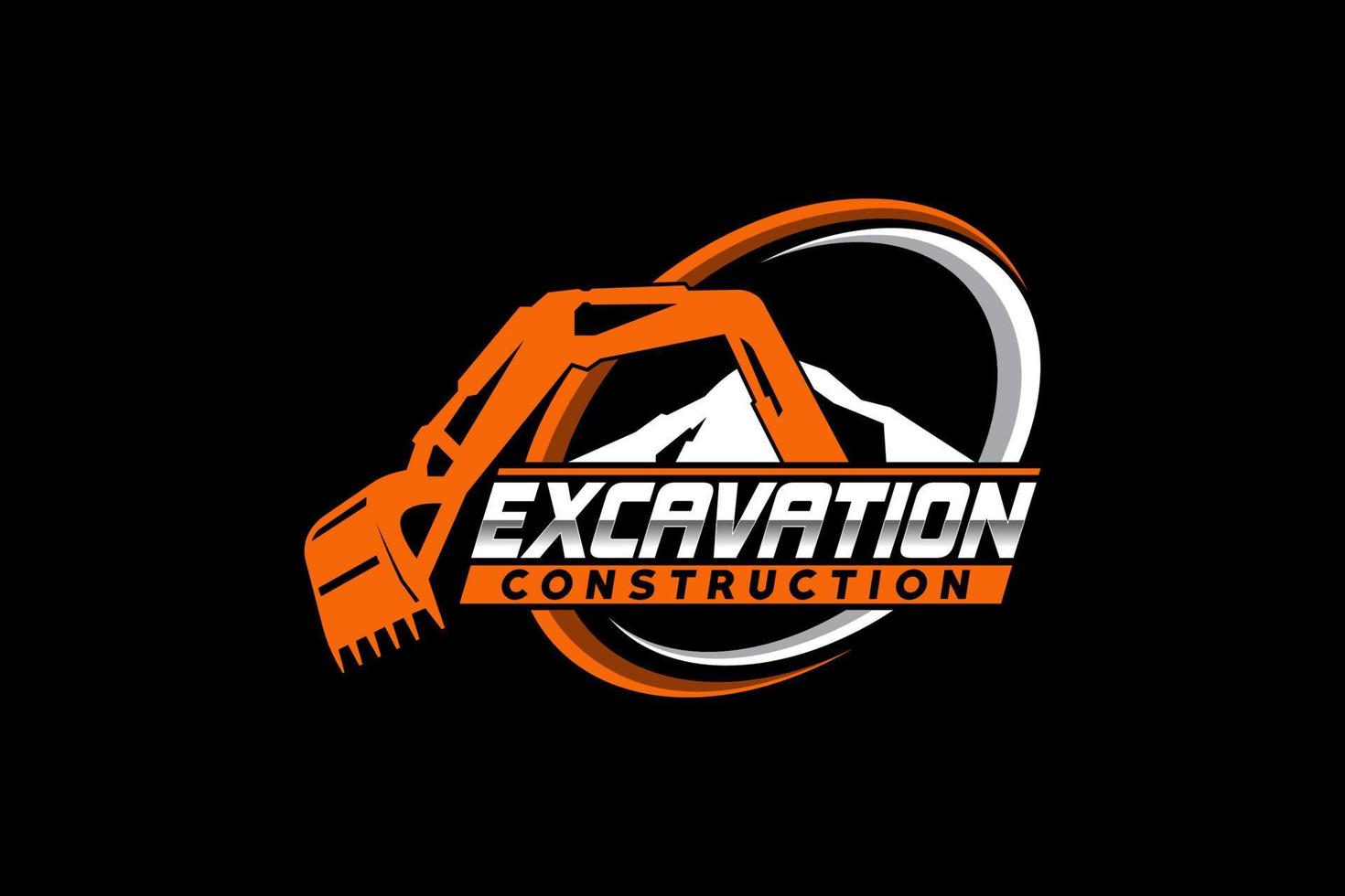 Excavator heavy equipment construction vector. vector