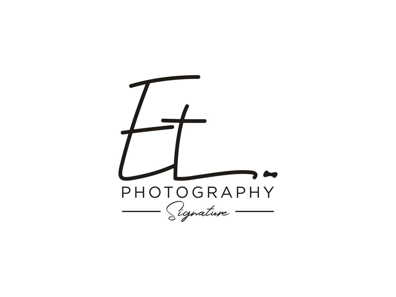 Letter ET Signature Logo Template Vector