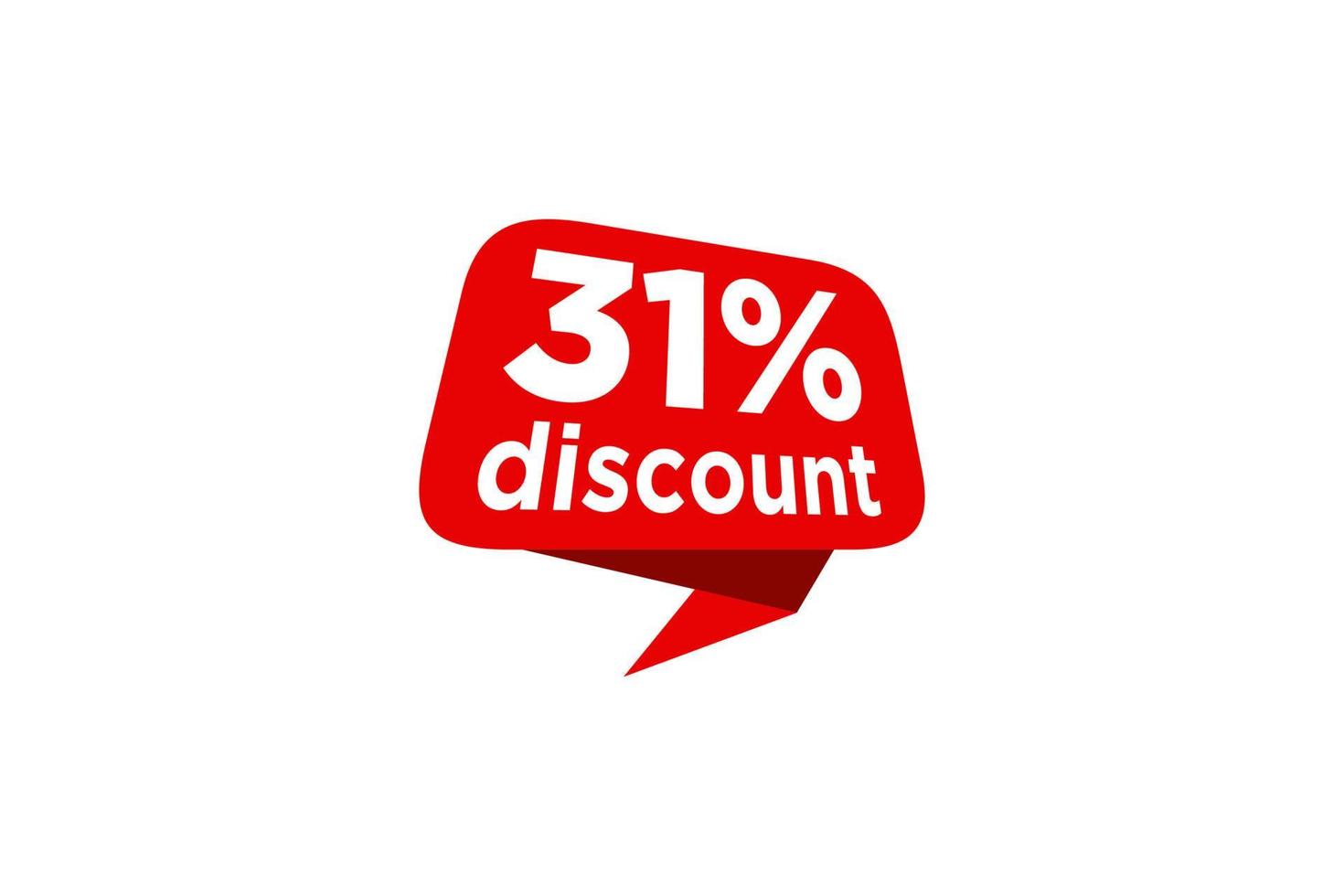 31 discount, Sales Vector badges for Labels, , Stickers, Banners, Tags, Web Stickers, New offer. Discount origami sign banner.