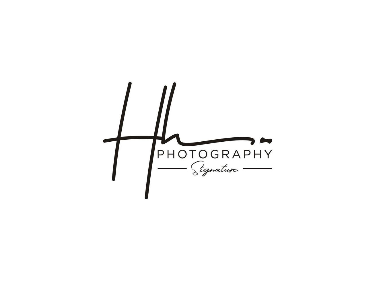 vector de plantilla de logotipo de firma de letra hh