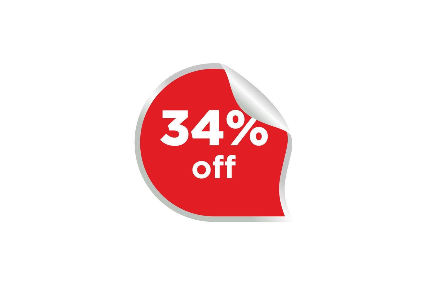 34 discount, Sales Vector badges for Labels, , Stickers, Banners, Tags, Web Stickers, New offer. Discount origami sign banner.