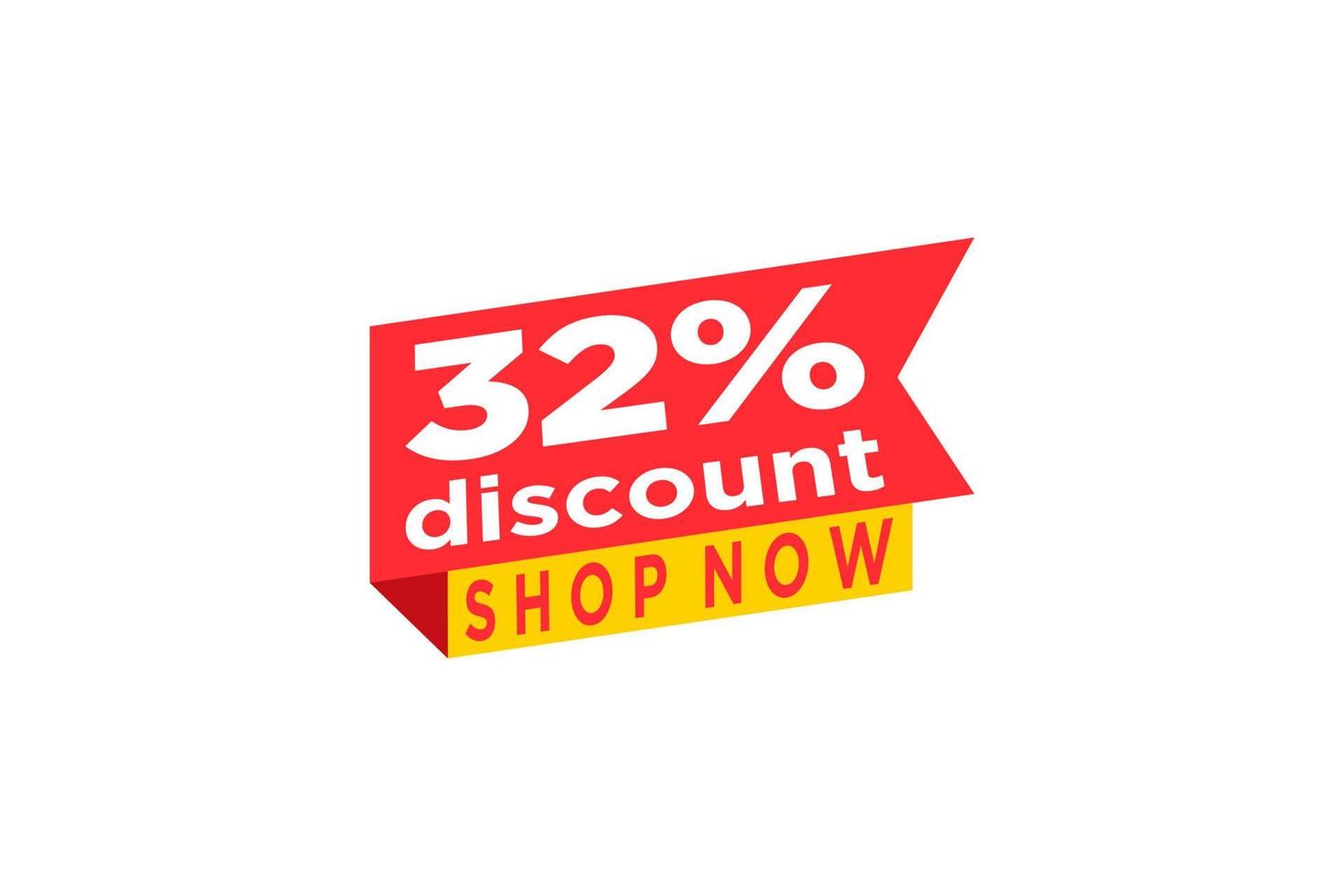 32 discount, Sales Vector badges for Labels, , Stickers, Banners, Tags, Web Stickers, New offer. Discount origami sign banner.