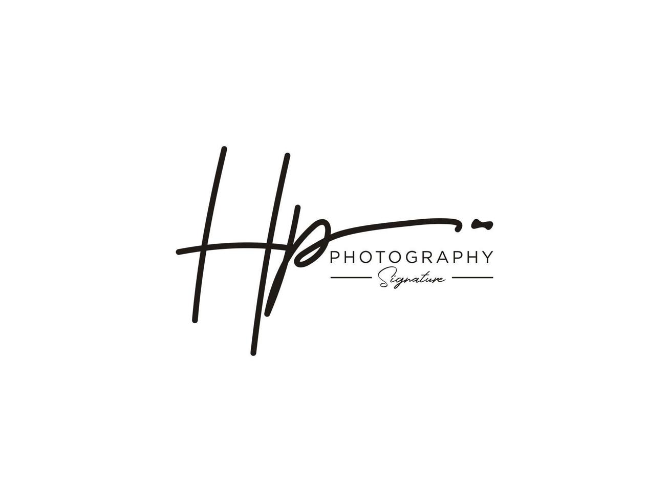 Letter HP Signature Logo Template Vector