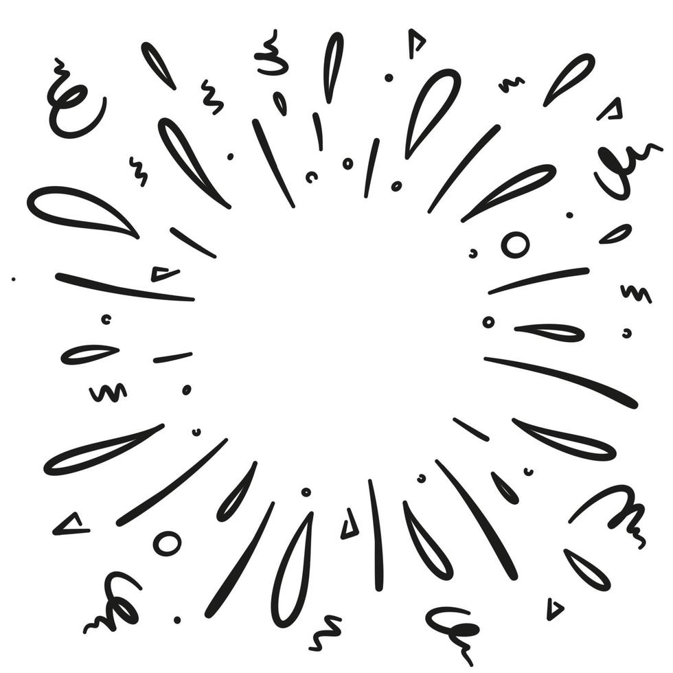 hand drawn fireworks explosion illustration vector
