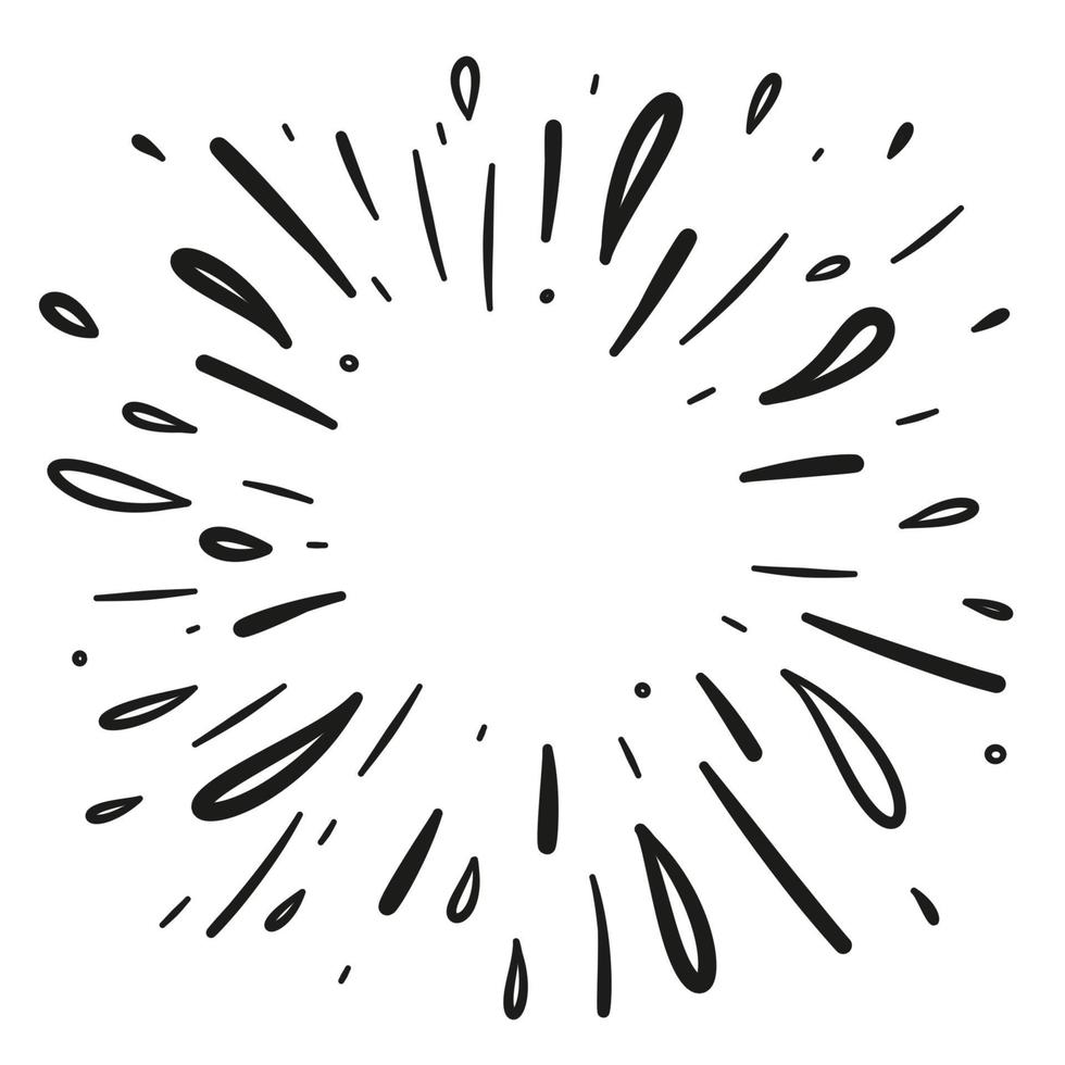 hand drawn fireworks explosion illustration vector