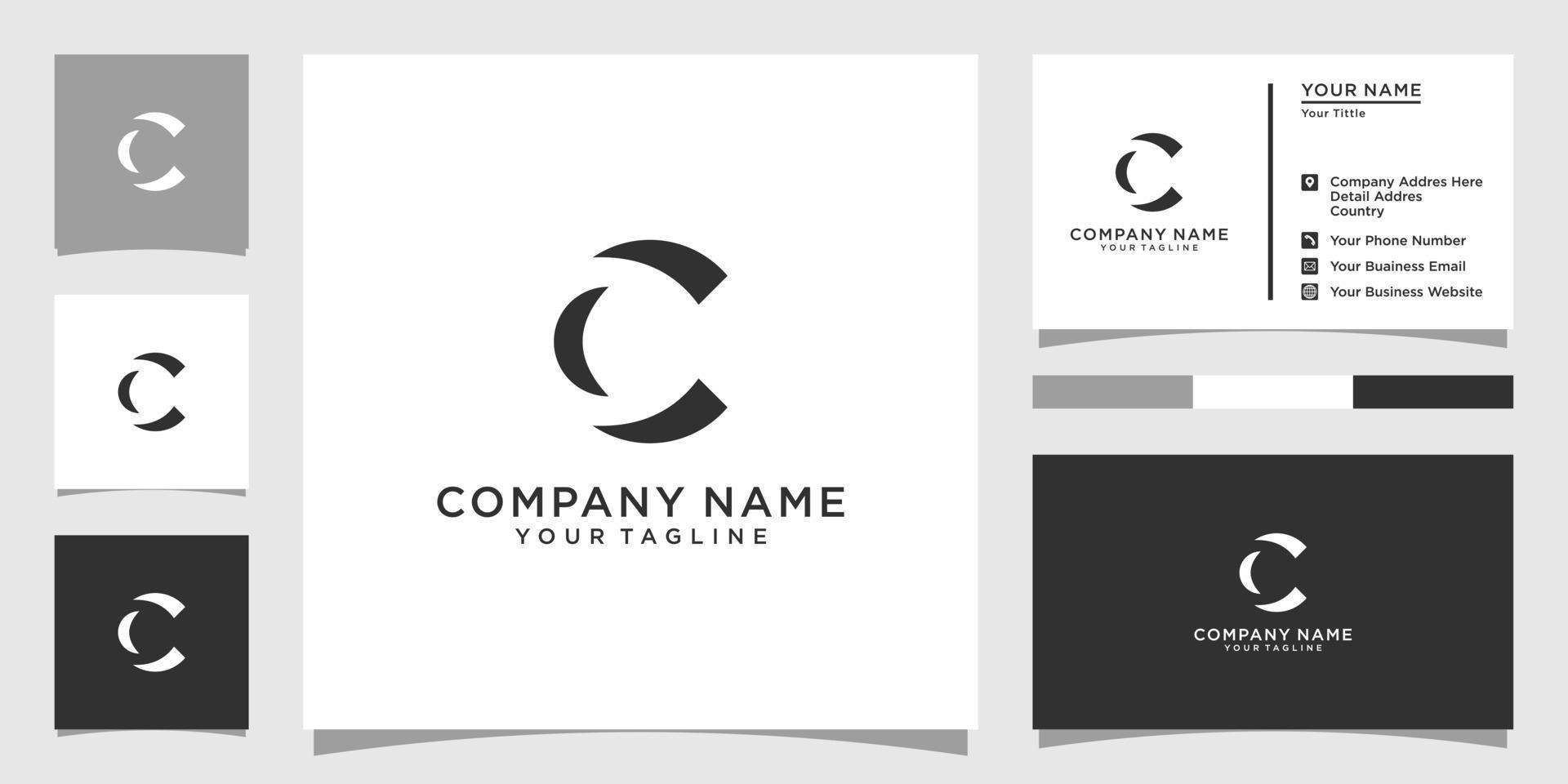 Initial letter C or CC logo design concept. vector