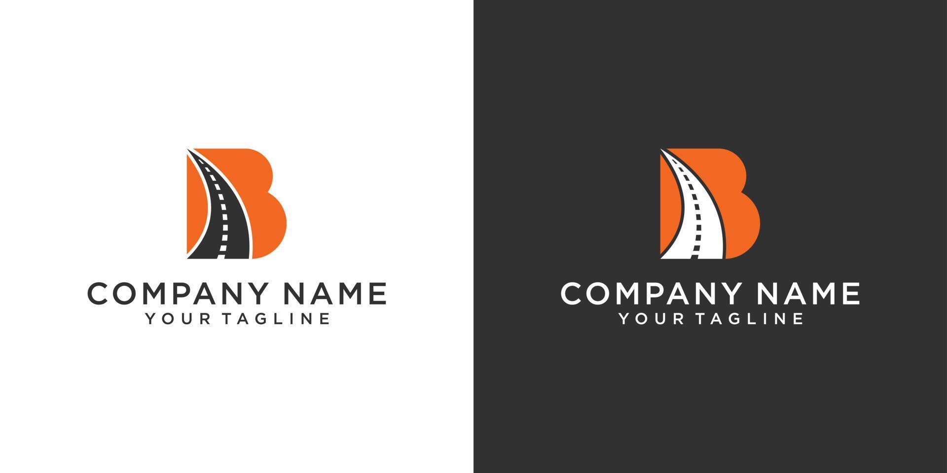 Initial letter B with street vector logo design.