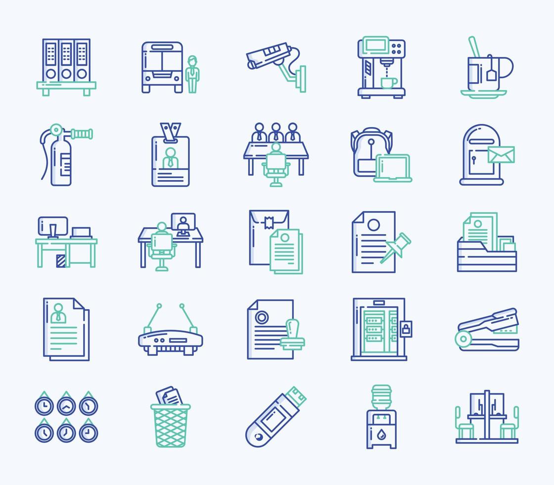 Office and corporate icon set vector