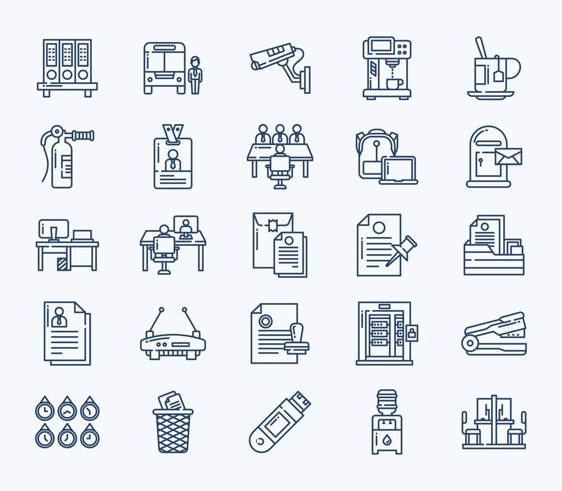 Office and corporate icon set vector