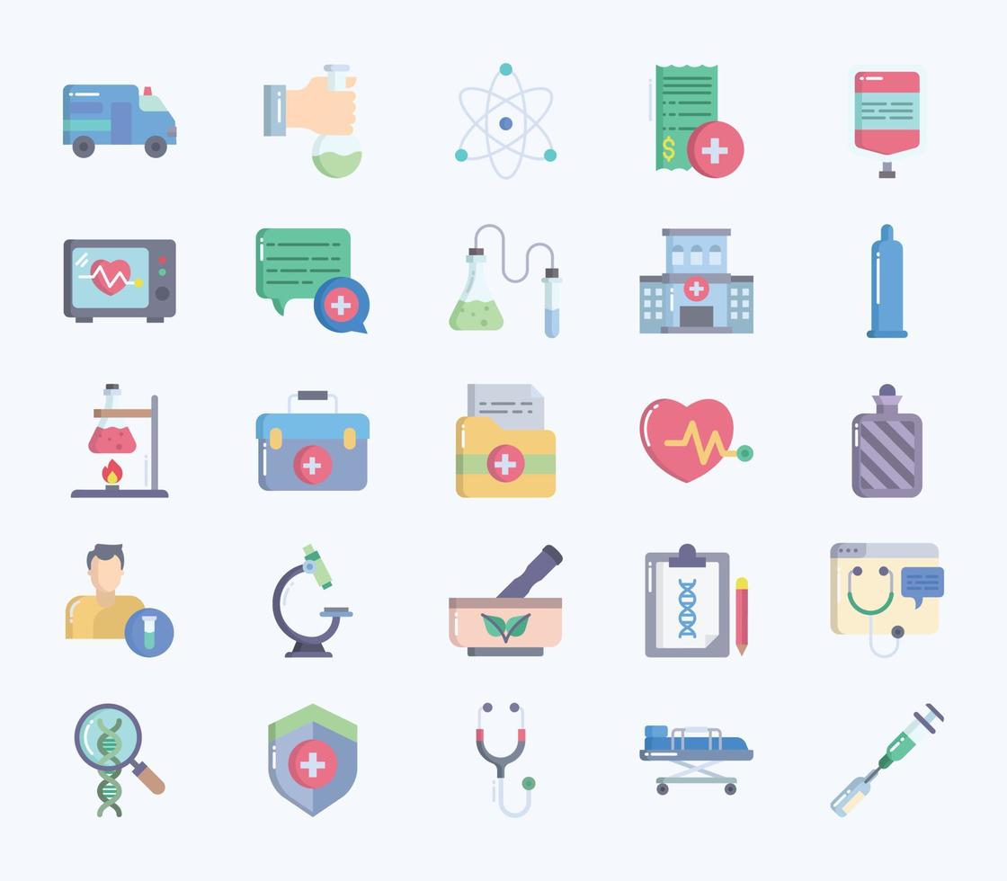 Medical and hospital, Healthcare equipment icon set vector