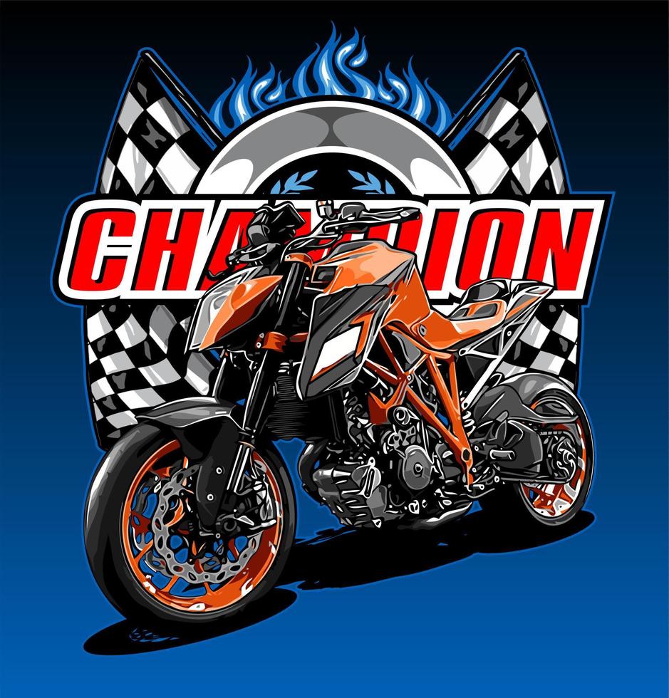 motorbike with logo vector