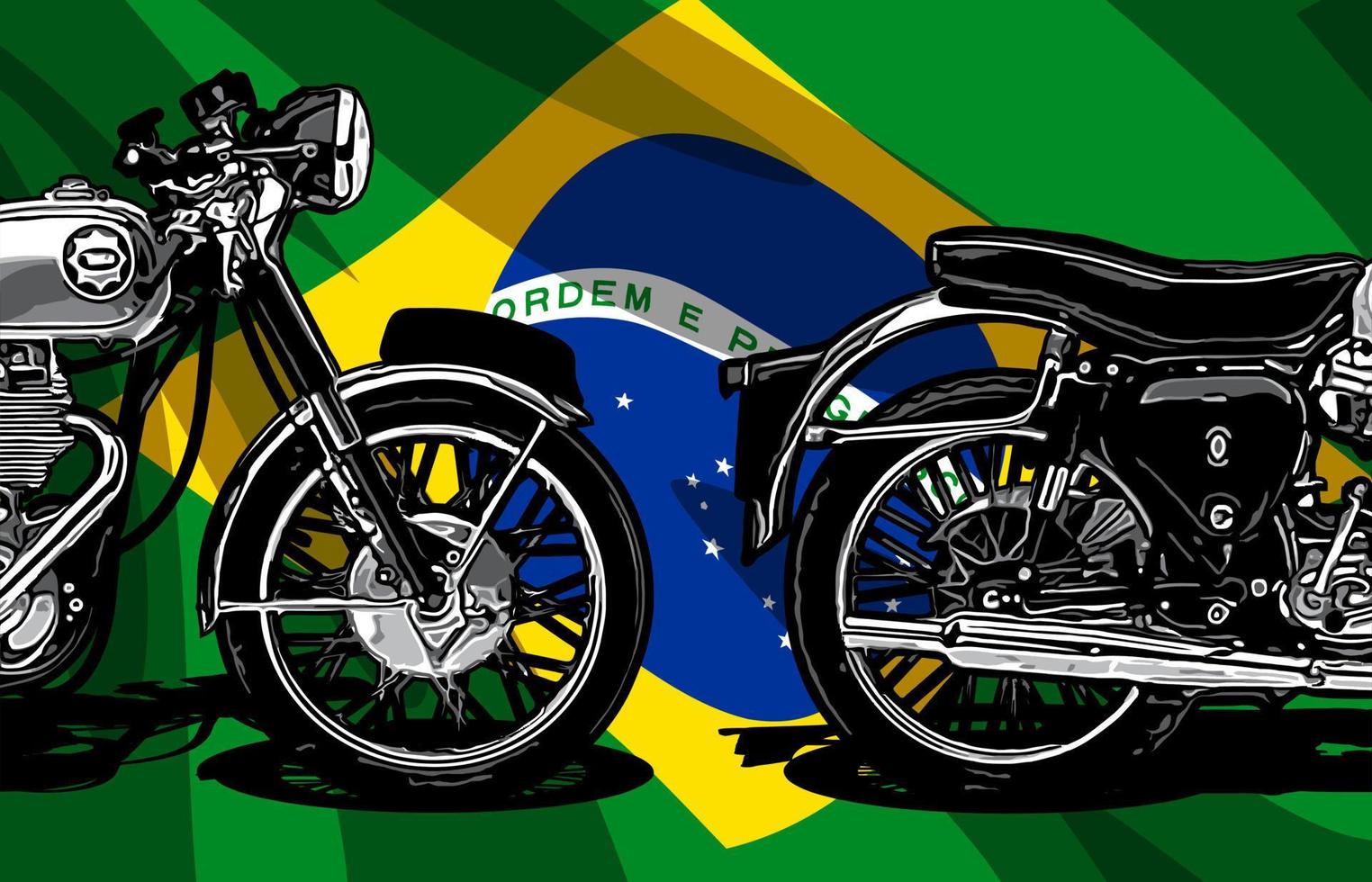 motorcycle side view and flag vector