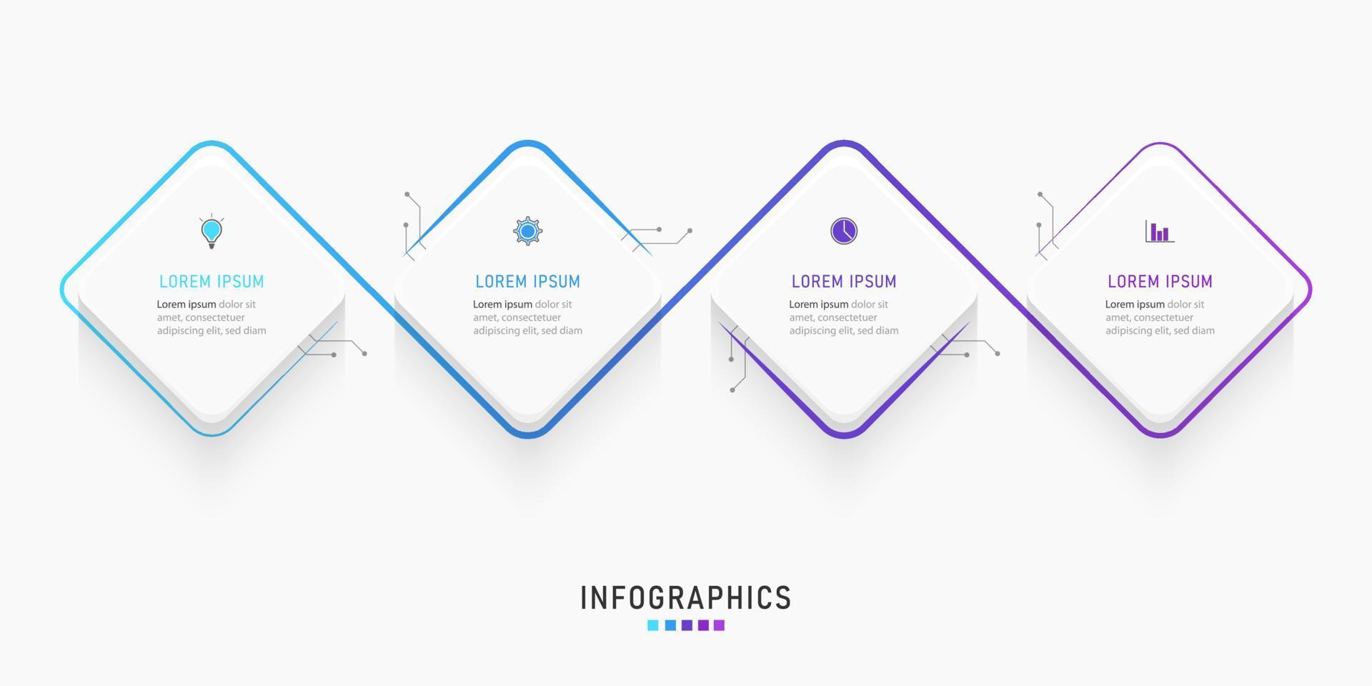 Vector Infographic label design template with icons and 4 options or steps. Can be used for process diagram, presentations, workflow layout, banner, flow chart, info graph.