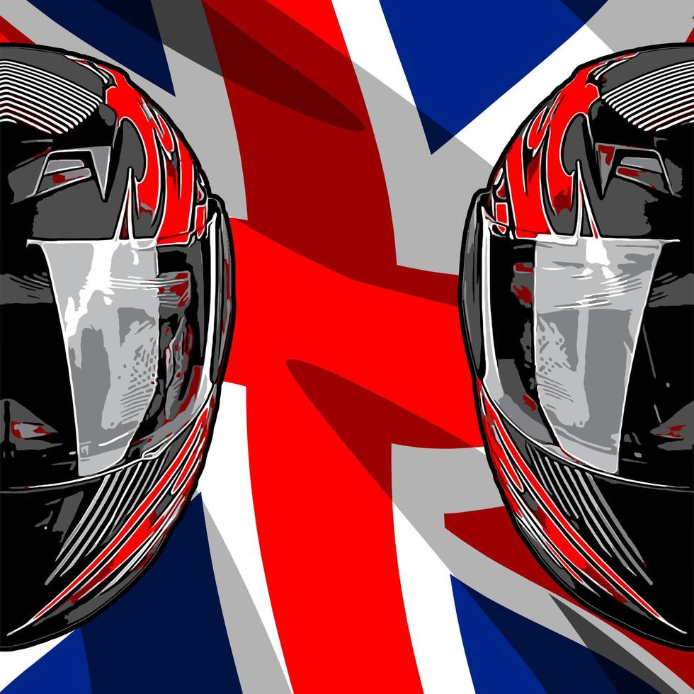 helmet with flag vector