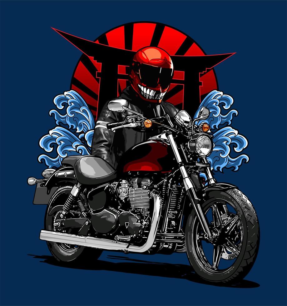 red tank motorcycle vector
