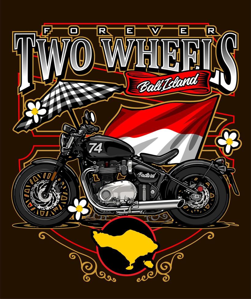 black motorcycle side view vector