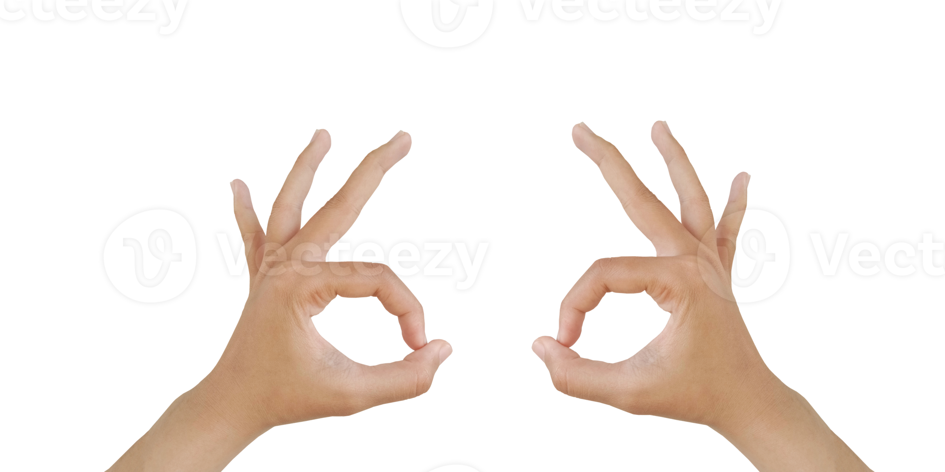 Close up Asian female hand show pinch gesture made, Ok sign finger arm and hand isolated on a white background copy space symbol language okay png