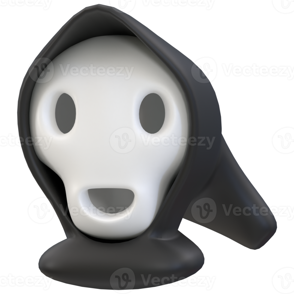 3d renderizado icono de halloween - parca png