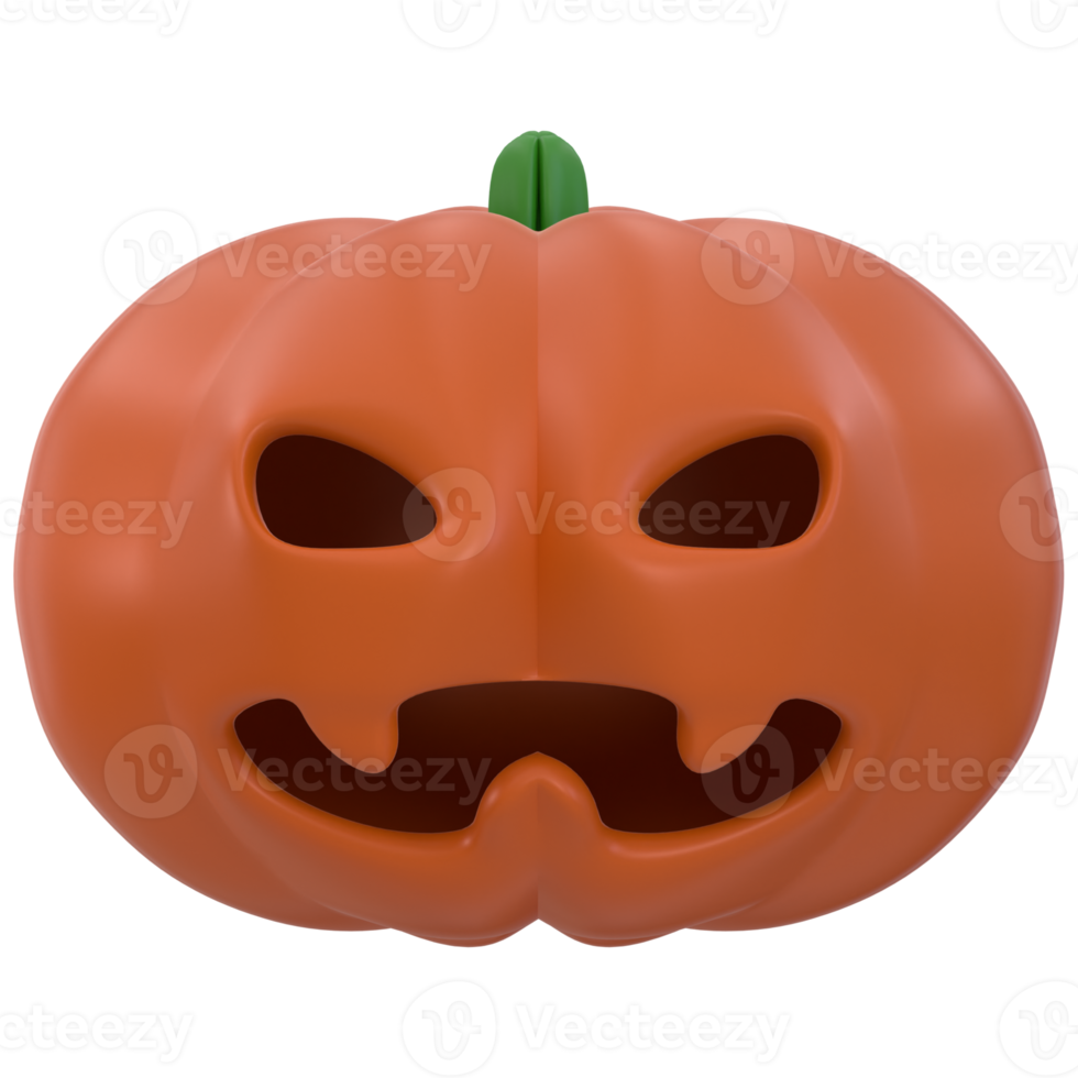 3d renderizado icono de halloween - calabaza aterradora png