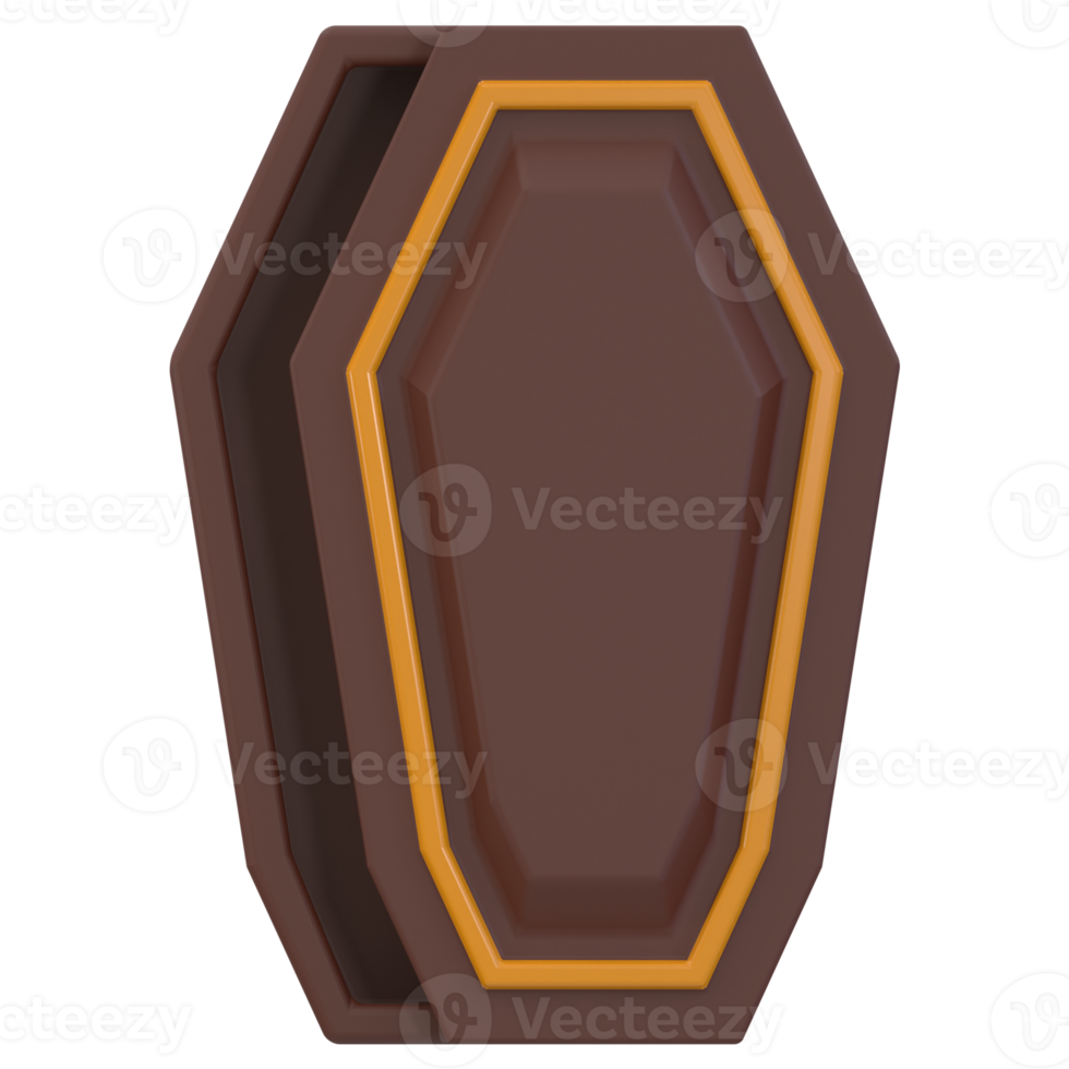 3d rendering halloween icon  -  coffin png