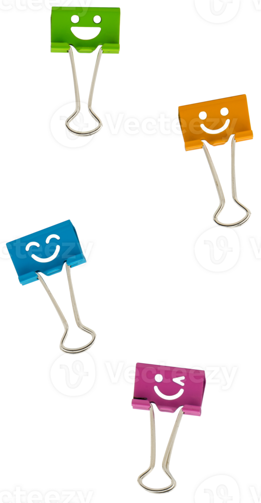 Smile multicolored paper clips isolate png