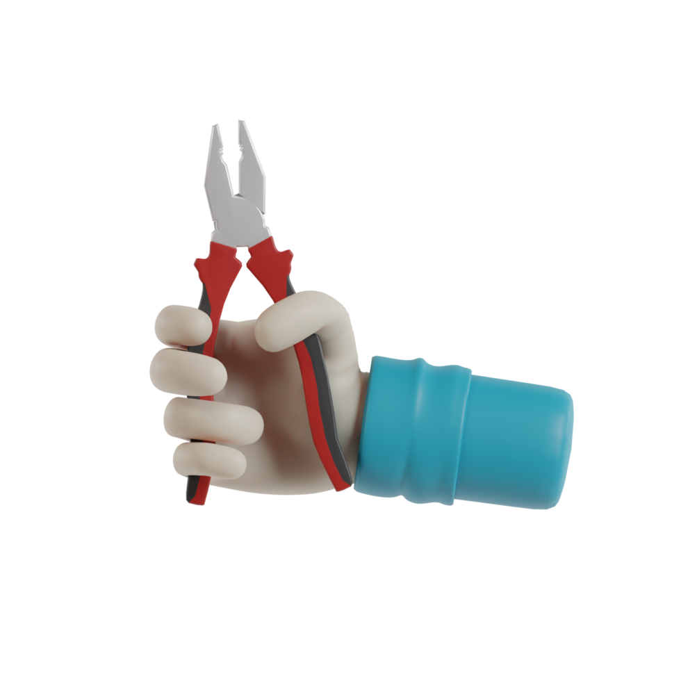 3D Isolated Hand Holding Tools png