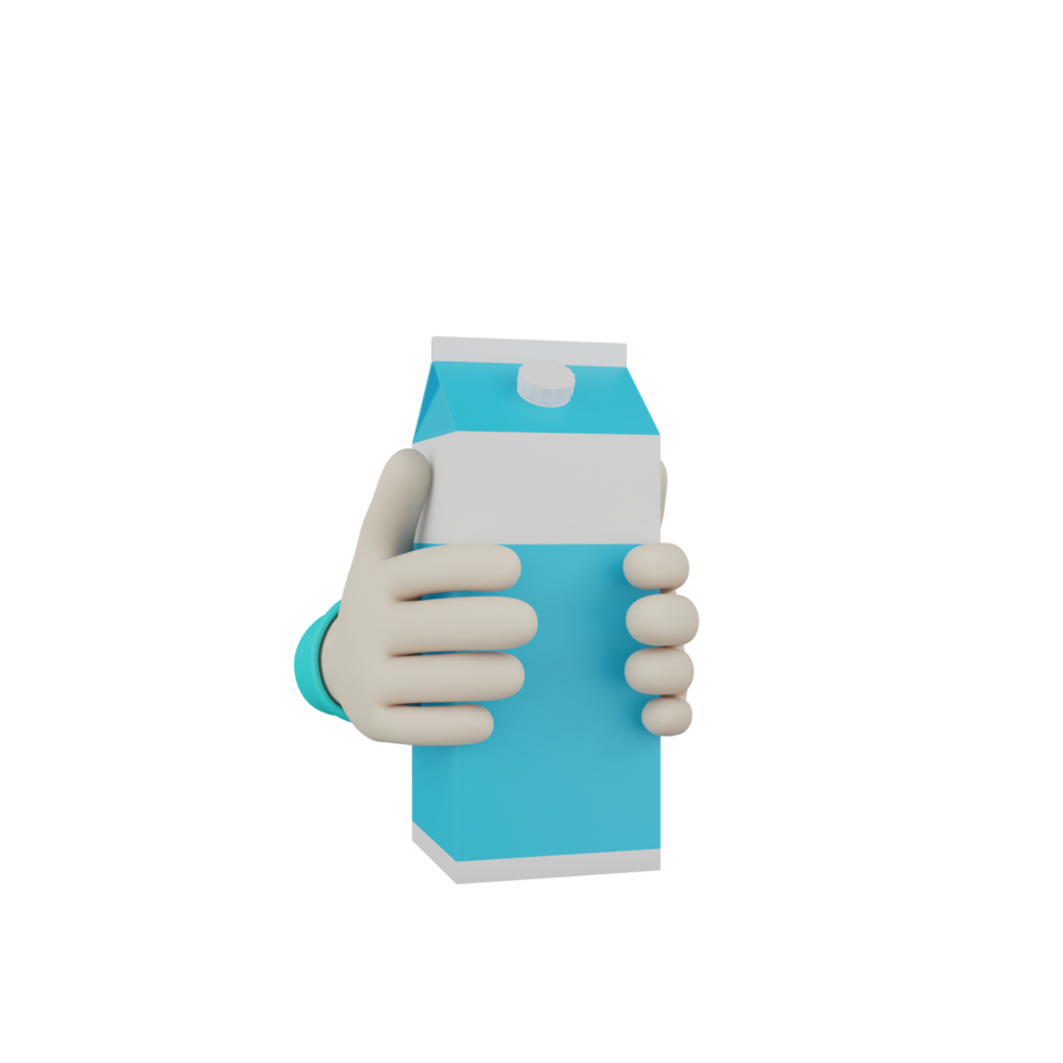 3D Isolated Hand with Milk png