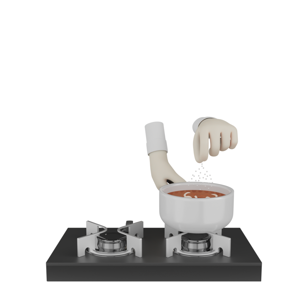3D Isolated Hand's Cooking png